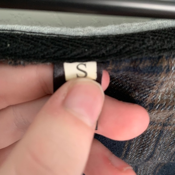 Plaid Button Front Pocket Drawstring Hooded Shirt - Picture 3 of 3